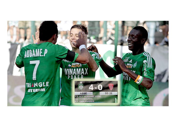 Aubameyang co-signe la première victoire des Verts de la saison par un doublé !